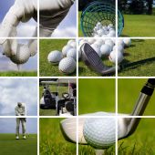 pic of golf  - A collage of Golf images showing detail shots on the golf field - JPG 