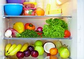 pic of food  - refrigerator full of healthy food - JPG 