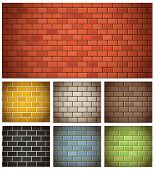 image of rectangle  - Different color brick textures collection - JPG 