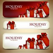 pic of holidays  - Holiday banners with beautiful gifts - JPG 