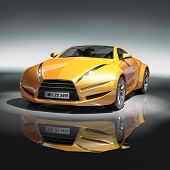 picture of sports  - Yellow sports car - JPG 
