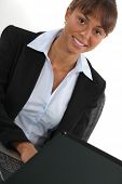 foto of computer  - Businesswoman with a laptop - JPG 