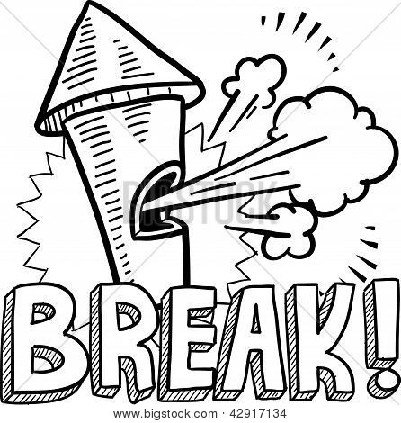 Break Time Work Whistle Sketch Poster Break Time Work Whistle Sketch Poster