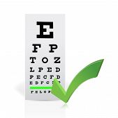picture of medical  - Medical Eye Chart with a checkmark - JPG 