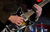 foto of blue  - Musician plays the electric guitar at a blues festival - JPG 