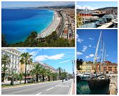 stock photo of france  - Collage of Nice landmarks - JPG 