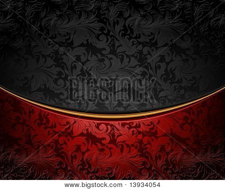 Picture or Photo of Vintage ornament red and black, vector