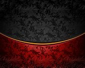 picture of black  - Vintage ornament red and black - JPG 