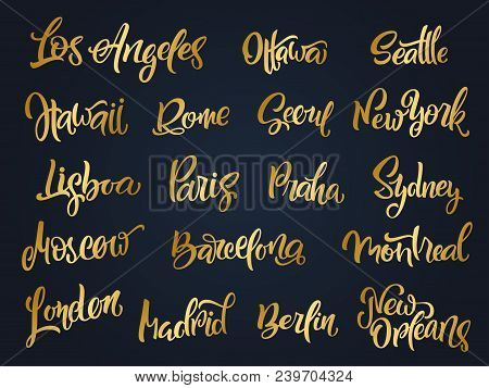 Poster: Set Of Handwritten City Names