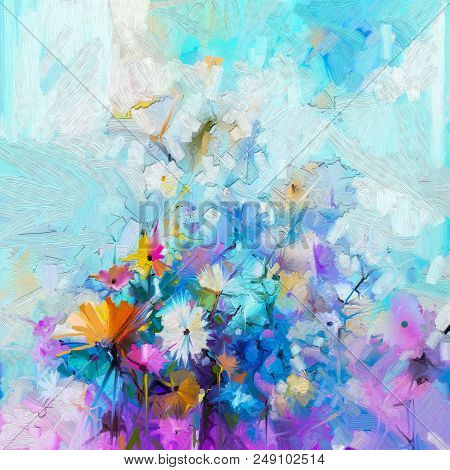 Poster: Abstract Floral Oil Color Painting