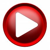 pic of right  - Blue button with white triangle turned right isolated over white background - JPG 