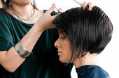 pic of woman  - Young beautiful woman at the hairdresser salon - JPG 