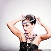 pic of  photo  - Beautiful woman with evening make - JPG 