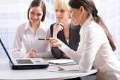 image of meeting  - Business women discussing in a meeting - JPG 