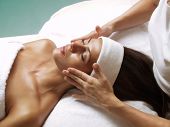 pic of beauty  - Beautiful young woman getting a face treatment at beauty salon - JPG 