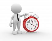 stock photo of clockface  - 3d people  - JPG 