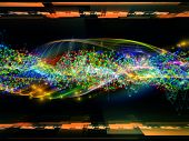 picture of science  - Background composition of atomic particles in space to complement your layouts on the subject of science physics and technology - JPG 