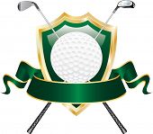 image of golf  - vector design for golf award with shield and blank banner - JPG 