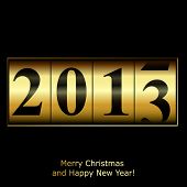 pic of illustration  - New Year counter in gold design - JPG 