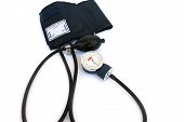 image of bloodpressure  - Modern digital blood pressure measurement isolated on white background - JPG 
