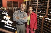foto of pals  - Portrait of couple in wine cellar - JPG 